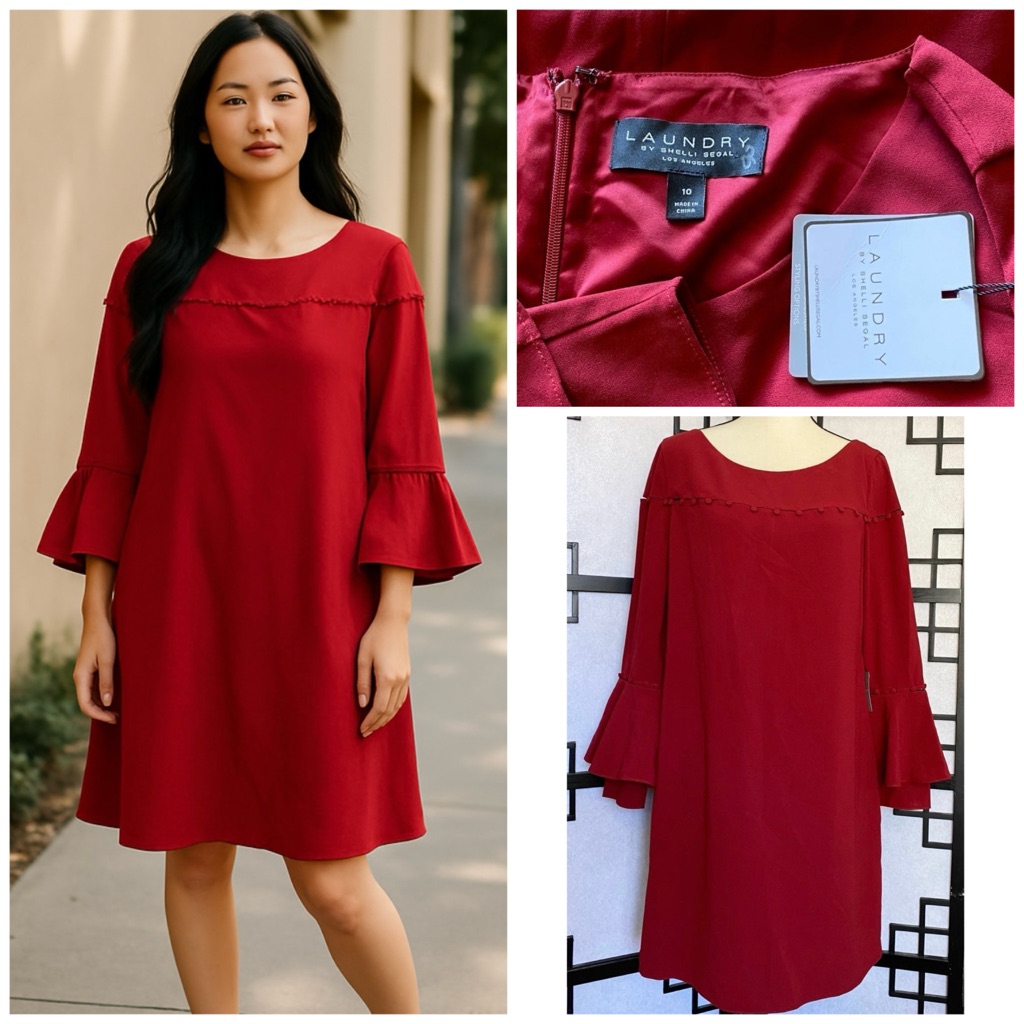 Nwt Laundry By Shelli Segal Red Sheath Dress Sz 10